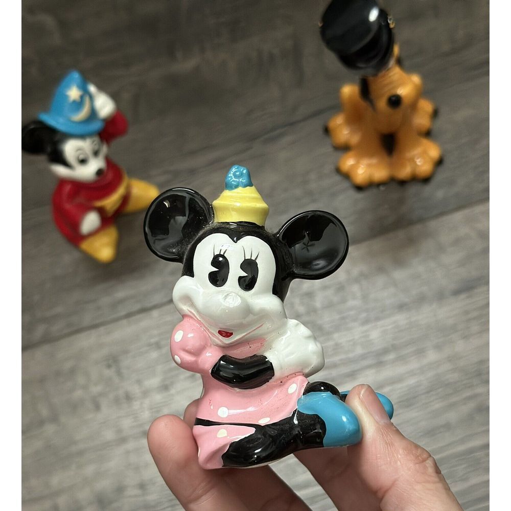 Vintage - Ceramic Fantasia Minnie Mouse Pluto Top Hat Figurine - Picture 10 of 16